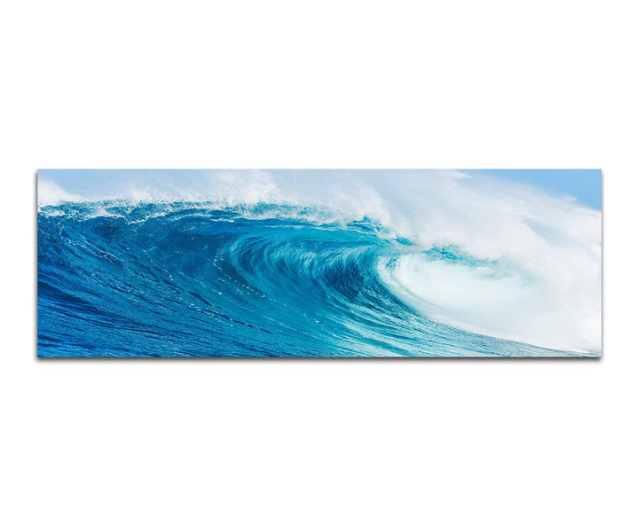 Paul Sinus Art Panoramabild auf Leinwand und Keilrahmen 150x50cm Ozean Meer Riesenwelle