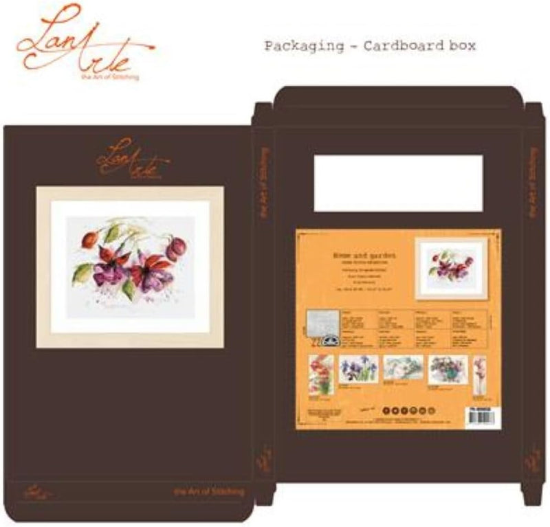 Lanarte Zählmusterpackung Fuchsien Kreuzstichpackung, Baumwolle, Mehrfarbig, 49 x 39 x 0.3 cm Aquare