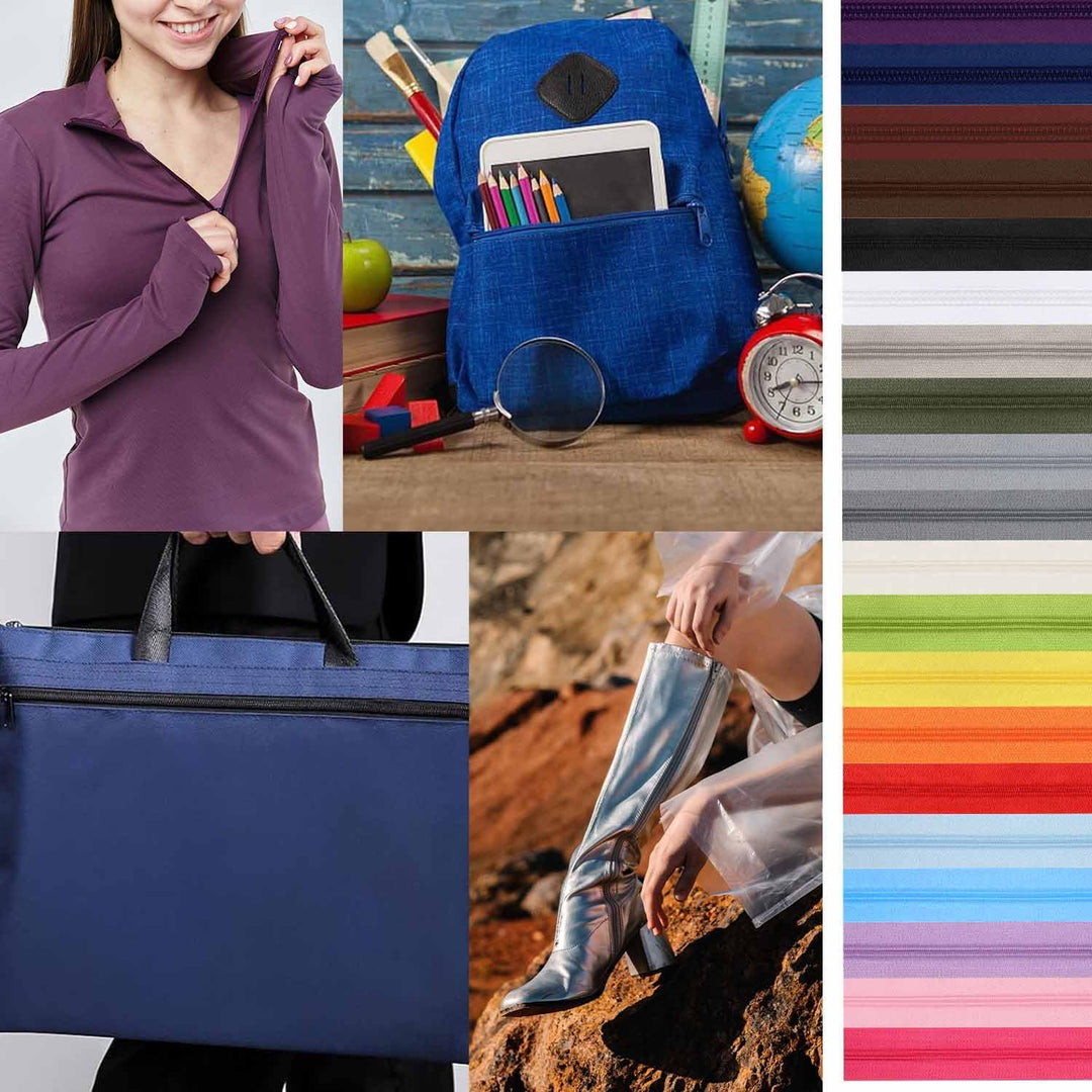Duscdesp 30M 10 Farben Reissverschluss Endlosreissverschluss mit Zipper, DIY Reissverschluss Teilbar
