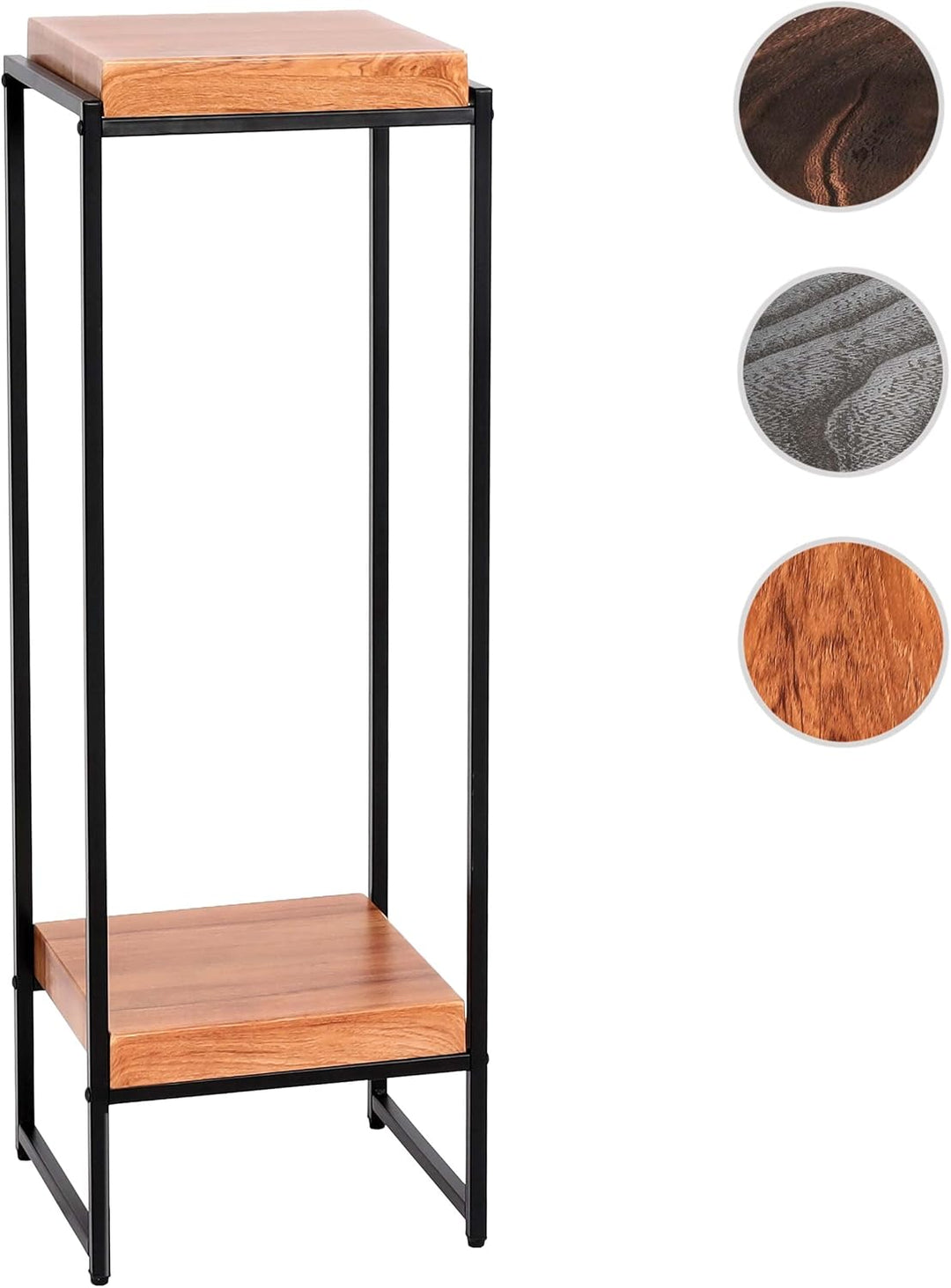 Blumentisch HWC-K71, Blumenregal Beistelltisch Pflanzregal, MVG-Zertifiziert MDF Metall - naturfarbe