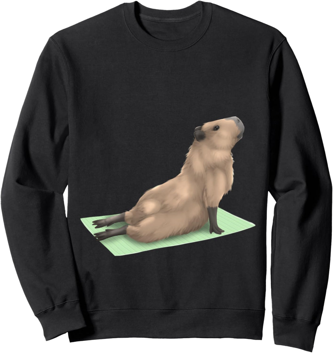 Capybara Dog Yoga Pose Meditation Zen Workout Exercise Sweatshirt