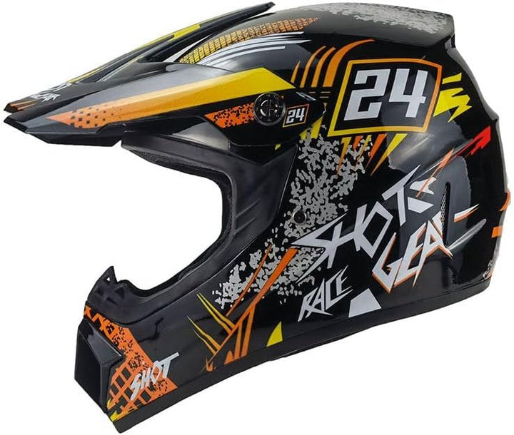 Kinder Crosshelm Hot-Shot AHP – Motorradhelm für Kinder, ABS-Schale, robuster Kinderhelm für Downhil