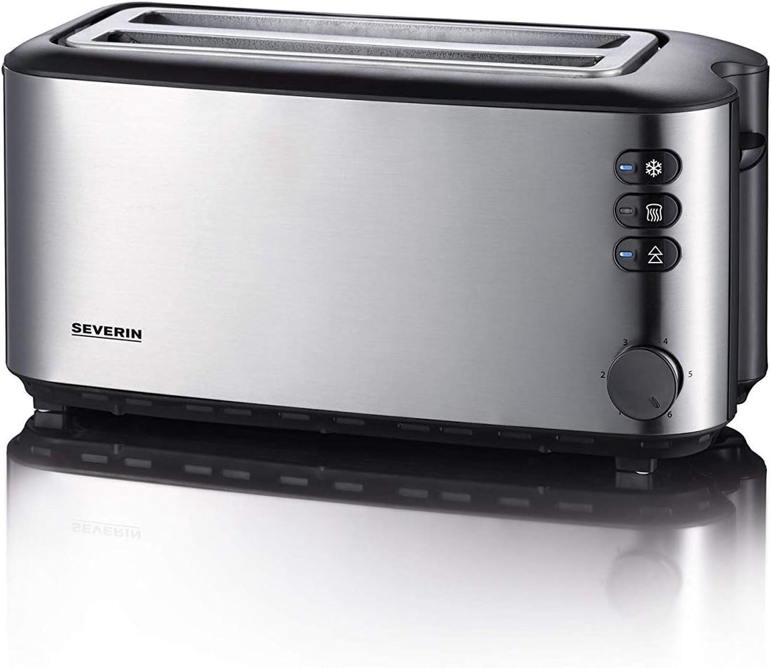 SEVERIN MW 7751 2-in-1 Mikrowelle (800 W) edelstahl/schwarz & Automatik-Langschlitztoaster, Toaster