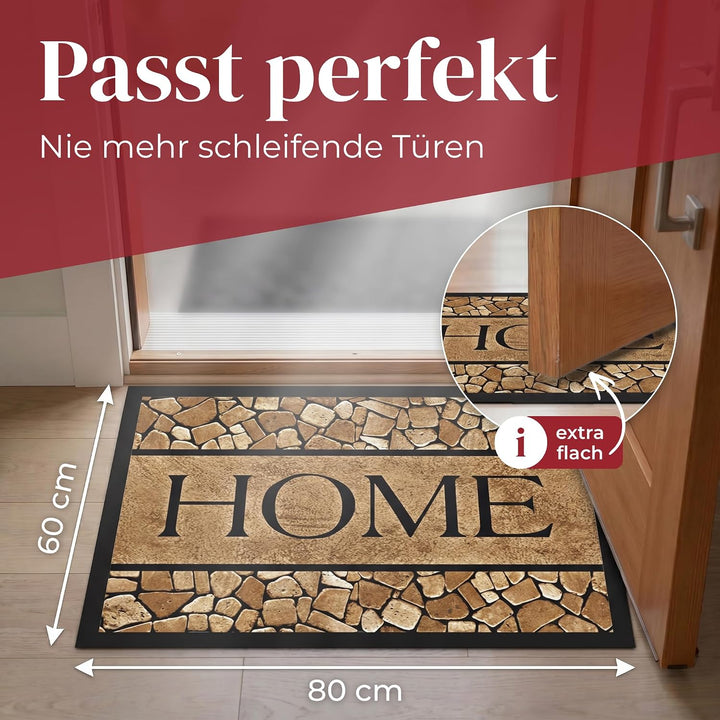 Hochwertige Fussmatte 60x80 cm (Large) – Schmutzfangmatte für Innen &amp; Aussen, rutschfest mit hoher S