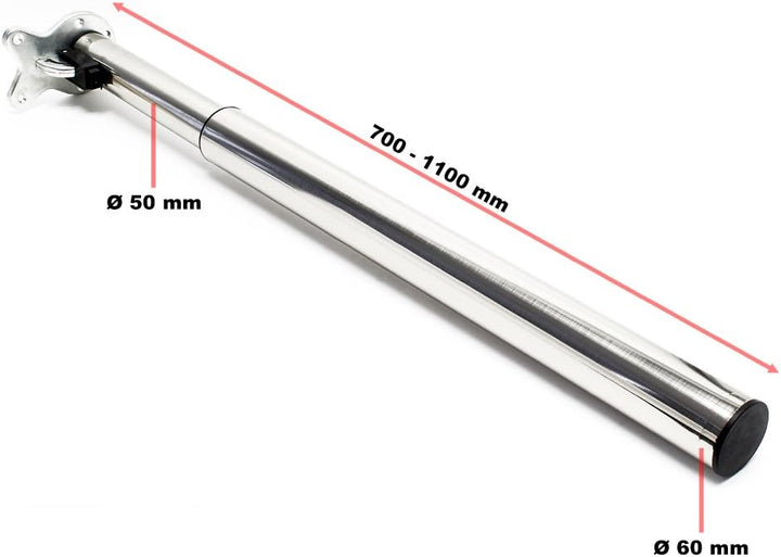 Tischbein 4er Set Nickel Möbelfuss höhenverstellbar 70-110cm