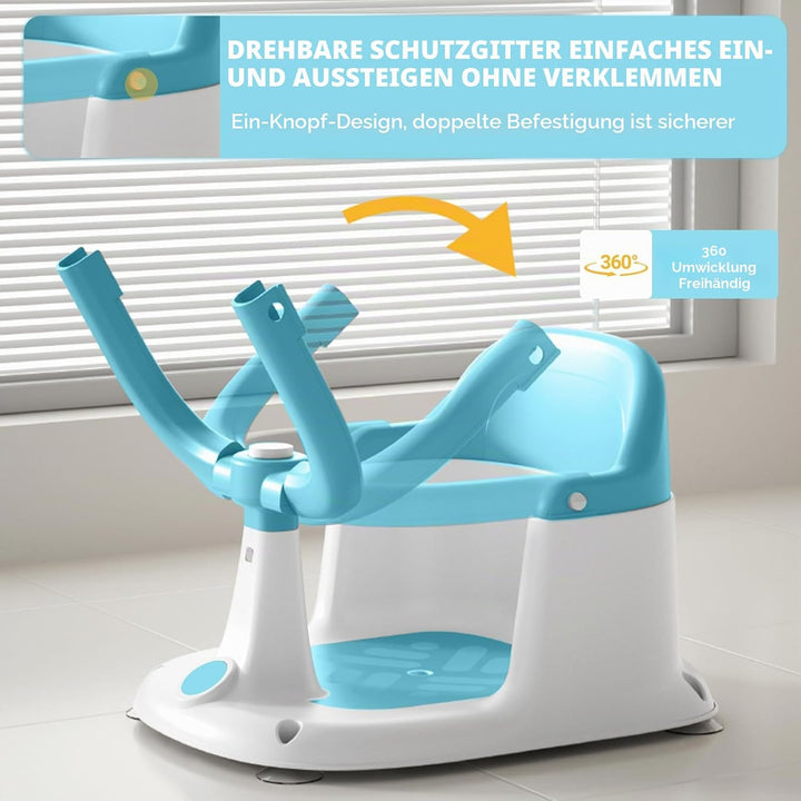 UBRAVOO Baby Badesitz für Babys von 6 bis 24 Monaten, aufrecht sitzender Badesitz, rutschfester Baby