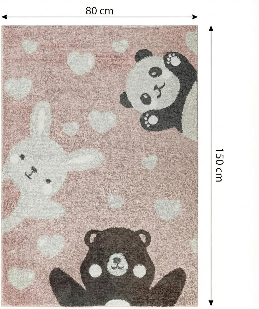 Jimri Teppich Kinderzimmer - Teppiche für Kinderzimmer, Kinderteppich, Kinderteppich Mädchen, Bär, H