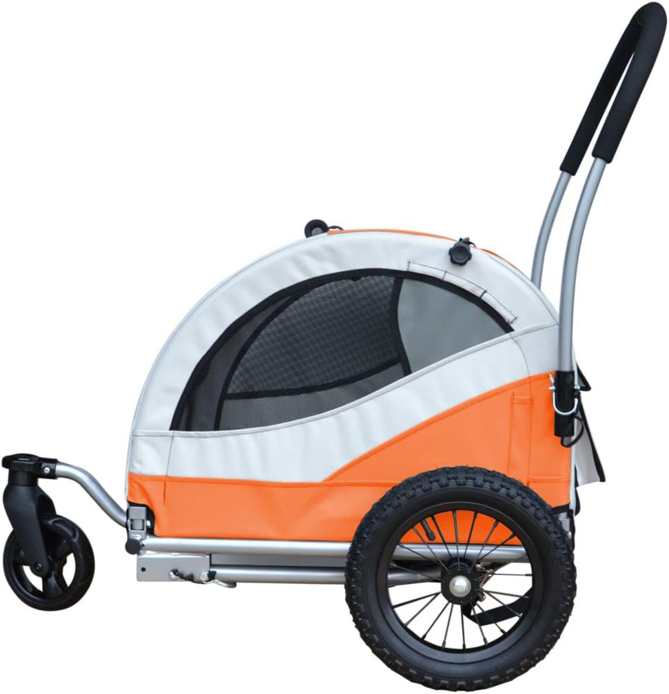 Papilioshop Kuma Hundeanhänger hundewagen fahrradanhänger für klein Hunde Buggy (Orange)