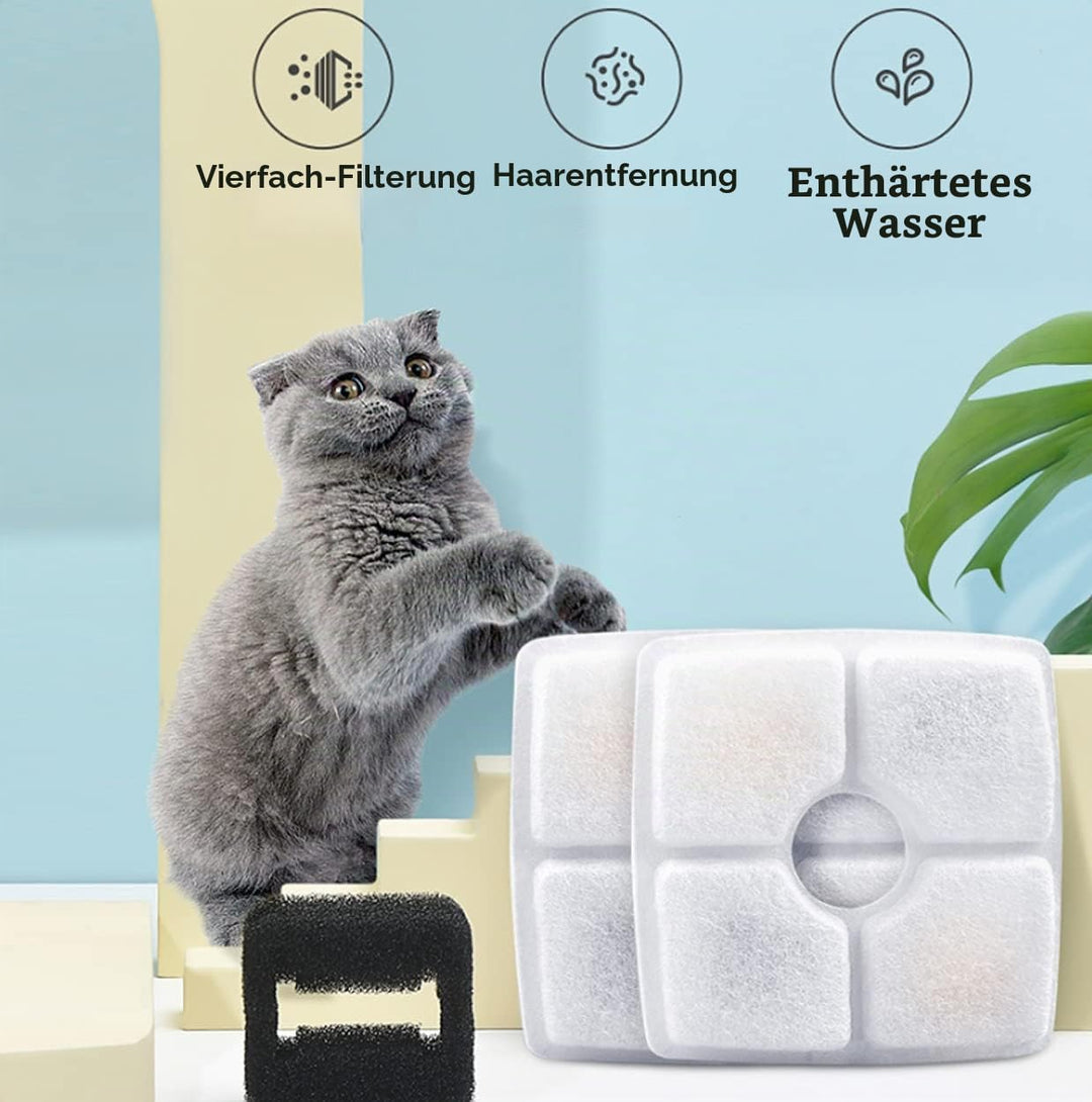 12 Stück Ersatzfilter für Trinkbrunnen, Katzenbrunnen Filter für Katzen und Hunde Cat Fountain Ersat