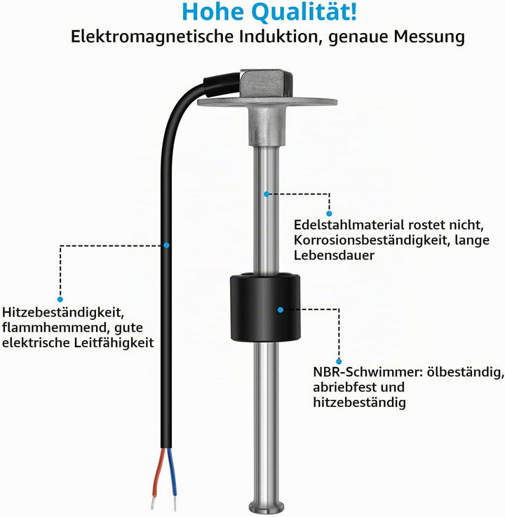 Kraftstoffanzeige,Rupse Universal Auto Kraftstoffstandsanzeige Tankuhr mit Wasserstandssensor Krafts