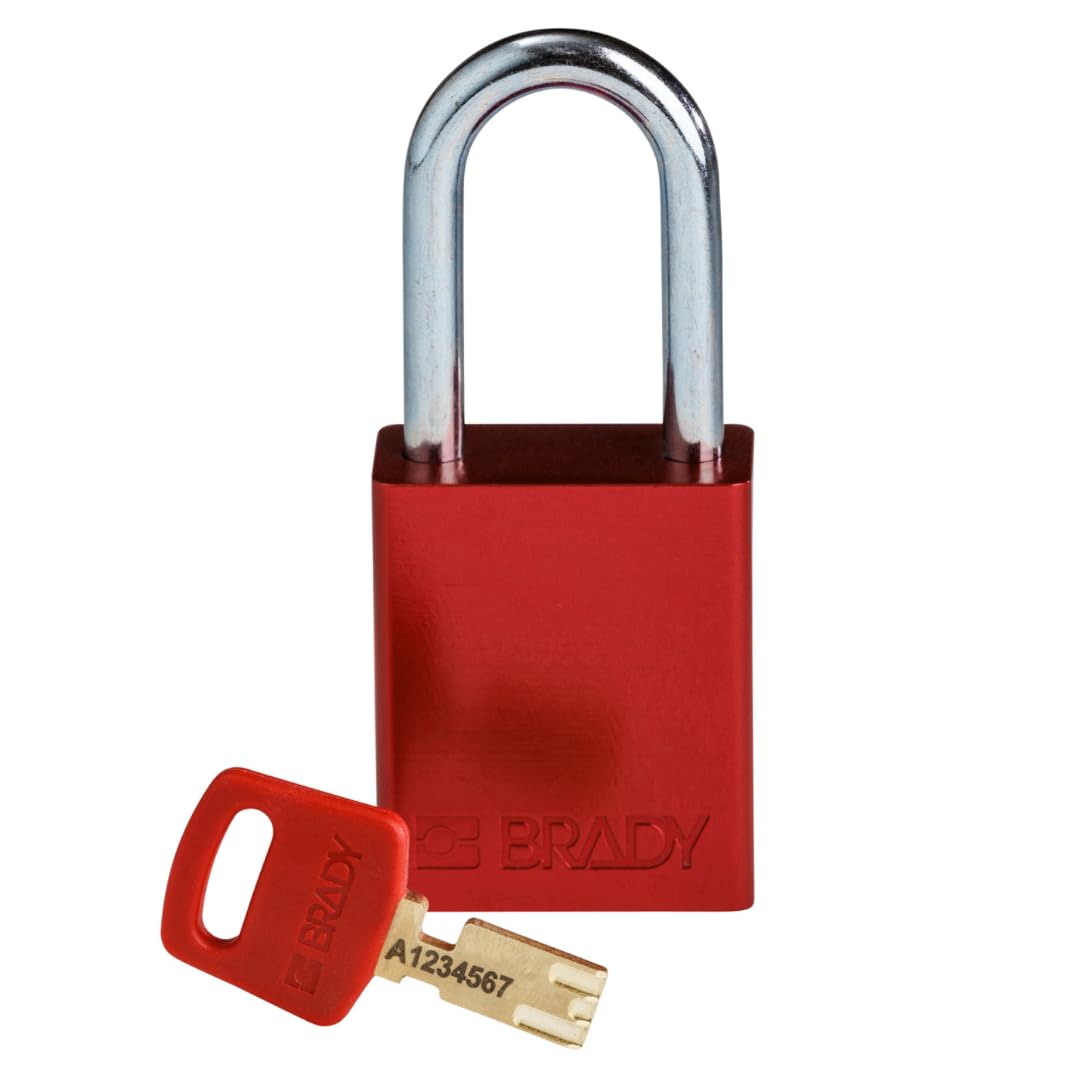 Brady SafeKey Vorhängeschloss Aluminium 1er-Pack - Lockout Schloss mit Schlüssel - Lockout Tagout Si