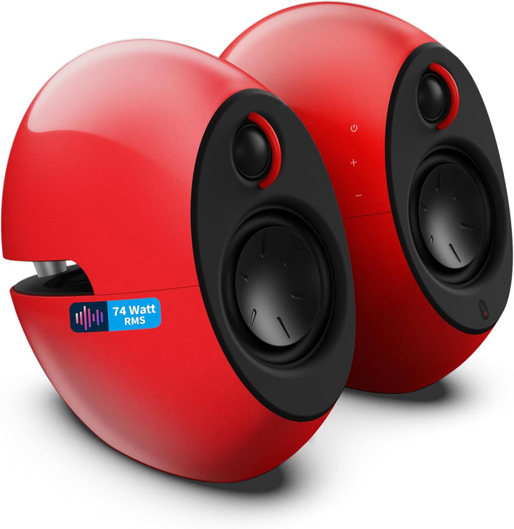 EDIFIER Luna E25 Design-Lautsprecherset mit Bluetooth (74 Watt), rot rot glänzend, rot glänzend