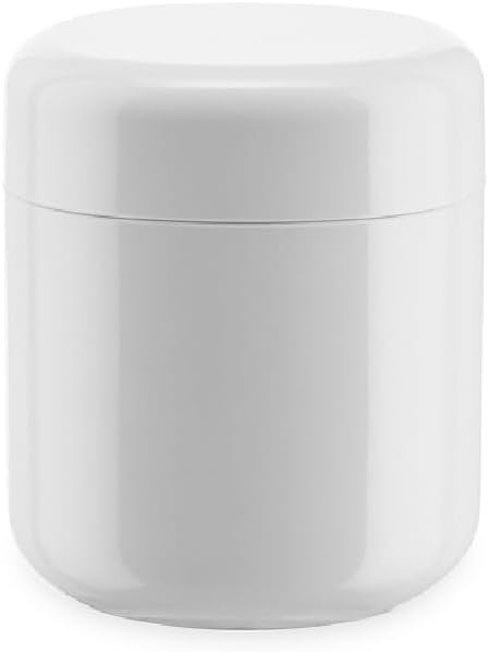 Alessi "Birillo" Wattestäbchenbehälter aus PMMA, weiss, L 9cm, B 9cm, H 11cm Weiss, Weiss