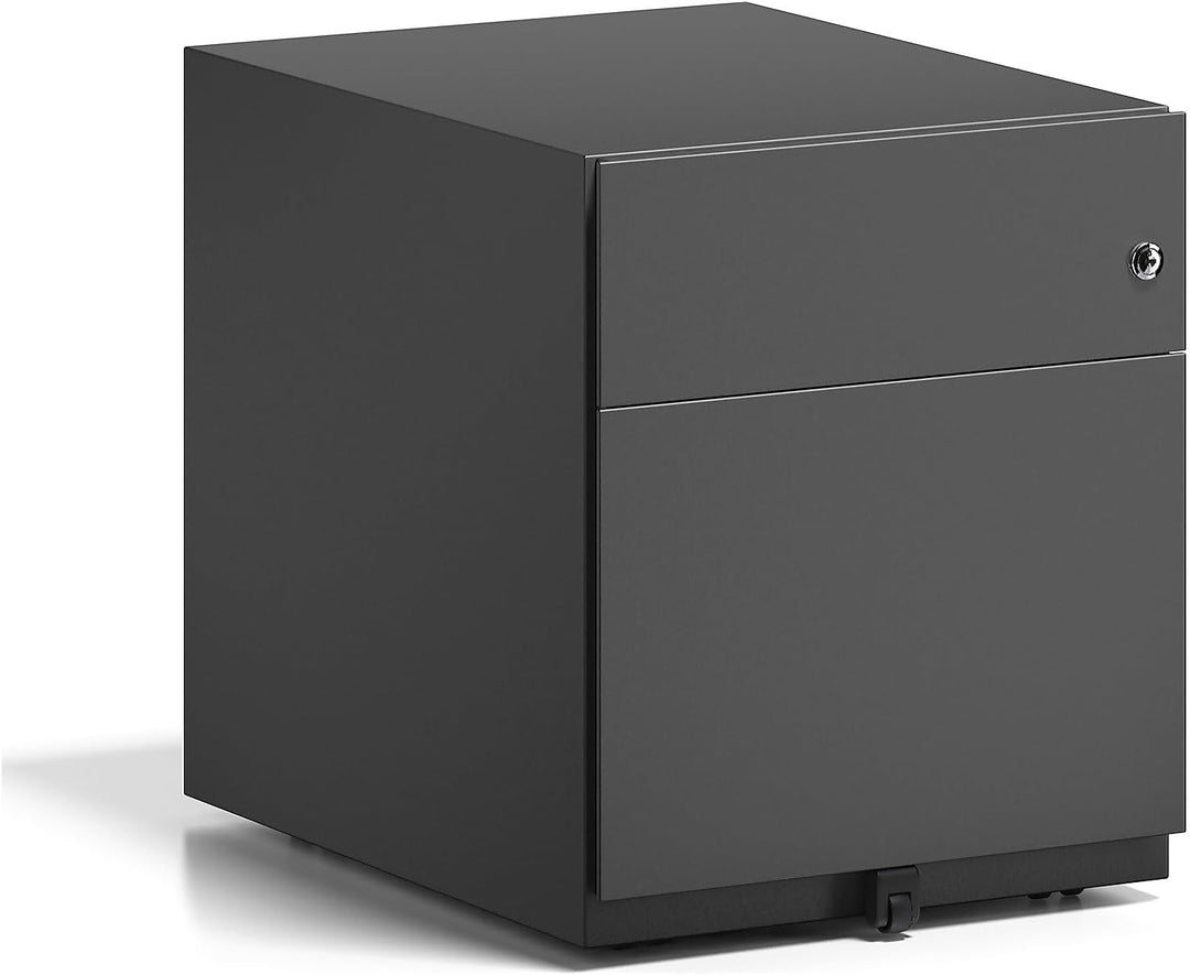 BISLEY Rollcontainer Note mit Griffleiste, 1 Universalschublade, 1 HR-Schublade, Metall, 633 Schwarz