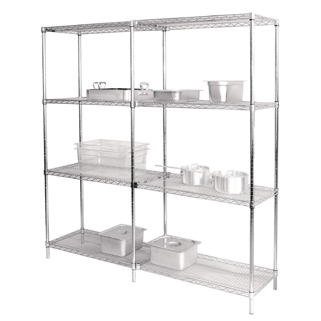 Vogue Drahtregal, 1220 x 457 mm, Chrom, 2 Stück 1220(w) x 457(d)mm, 1220(w) x 457(d)mm