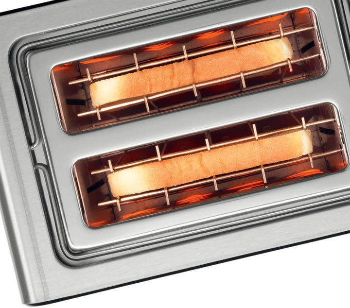 Bosch Kompakt Toaster ComfortLine TAT7203, integrierter Edelstahl-Brötchenaufsatz, mit Abschaltautom