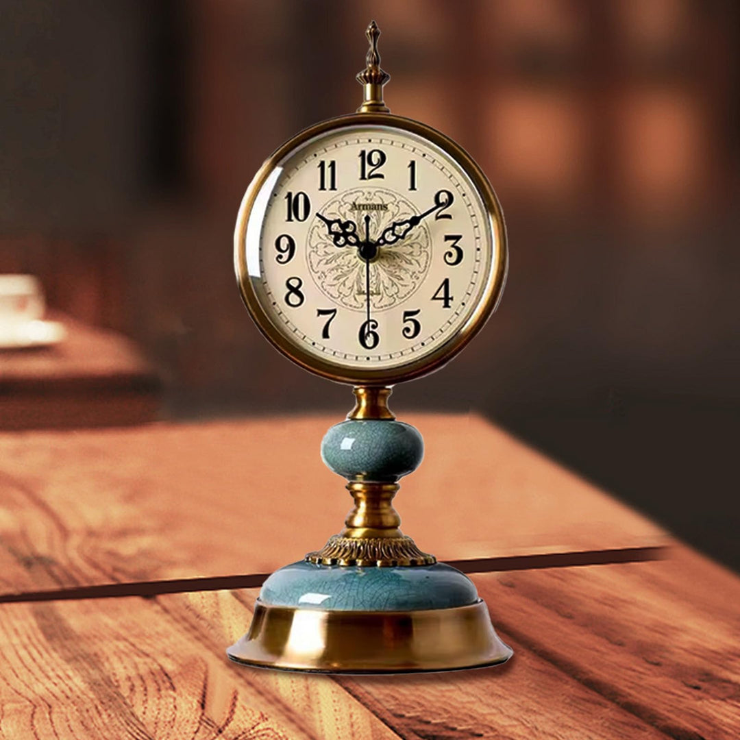 Vintage Tischuhr, Vintage Messing Standuhr, Antik Silent tischuhr für Wohnzimmer, Klassische Nostalg