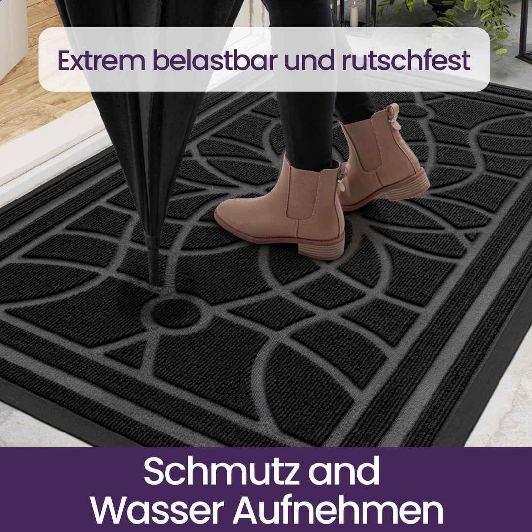 DEXI Fussmatte Aussen rutschfest 44×75 cm,Schmutzfangmatte Outdoor Waschbar,wetterfest Fussmatte aus