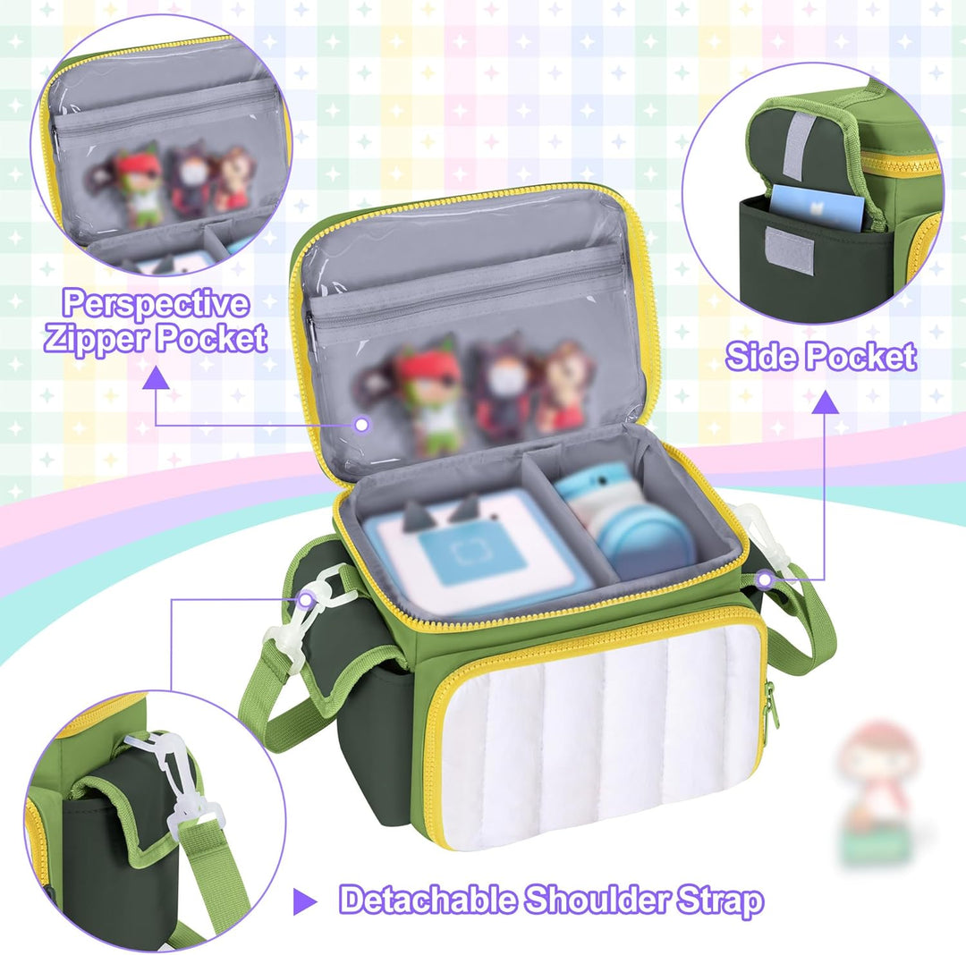 LoDrid Tasche Kompatibel mit Tonie Box 2/1, gepolsterte Tragetasche mit Abnehmbarer Trennwand und Sc