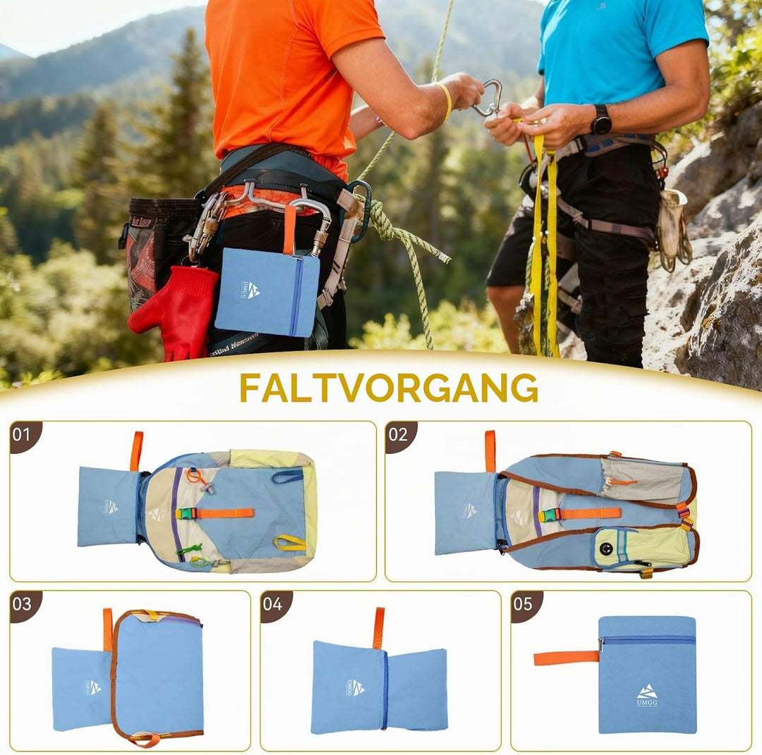 Wanderrucksack Kleiner 15L Leichter Faltbarer Daypack Tagesrucksack für Wandern Reisen Camping Fahrr