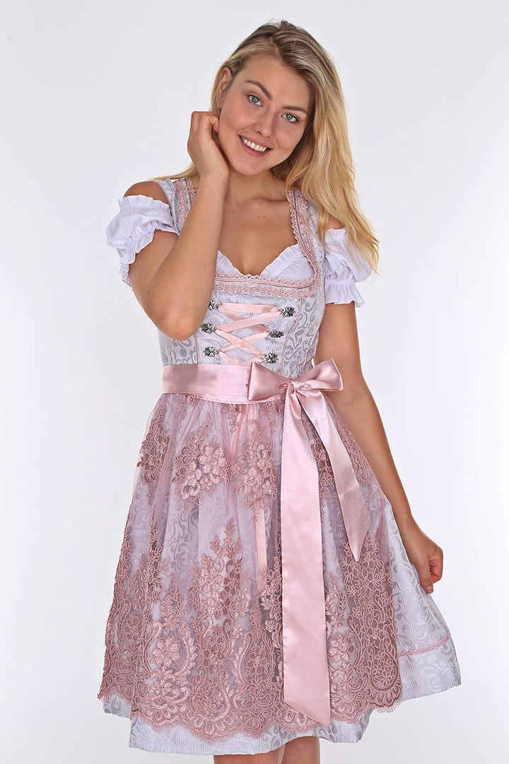 Lifos 0220 Dirndl Germandress 3Tlg. Oktoberfest Gr.34 bis 52 !ORIGINAL Grau 36, Grau 36