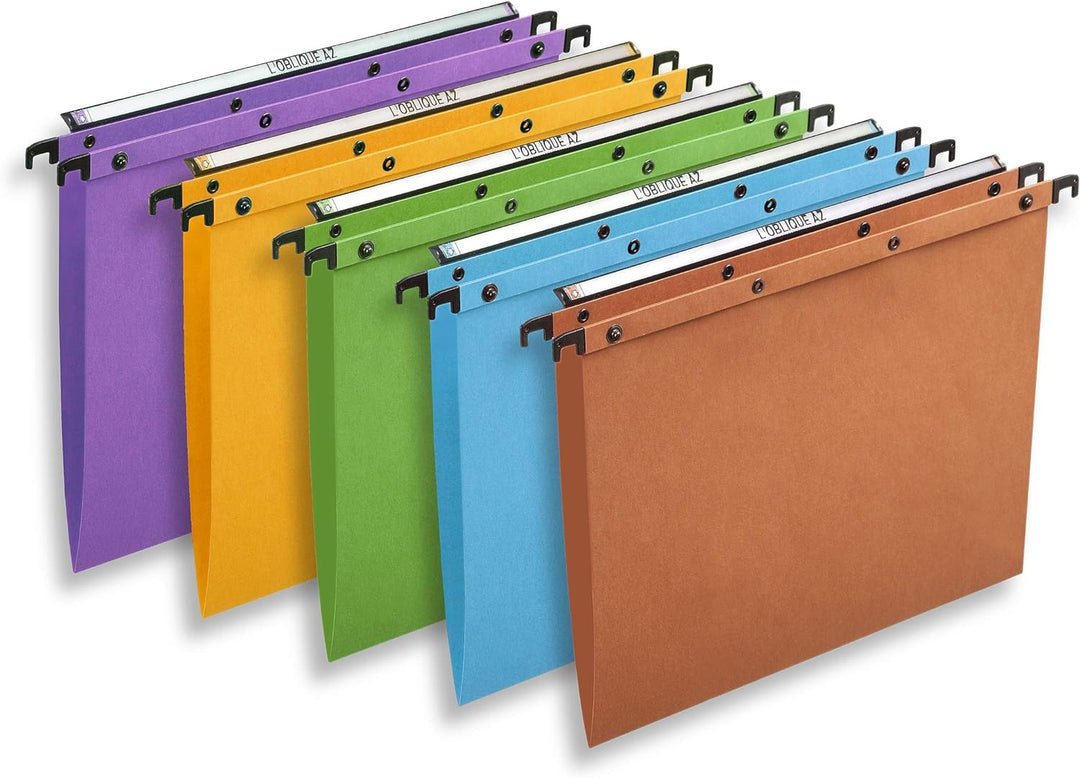 Elba Hängetaschen A4, AZO Ultimate, aus Karton, farbig sortiert, 25 Stück V-Boden farbig sortiert, V