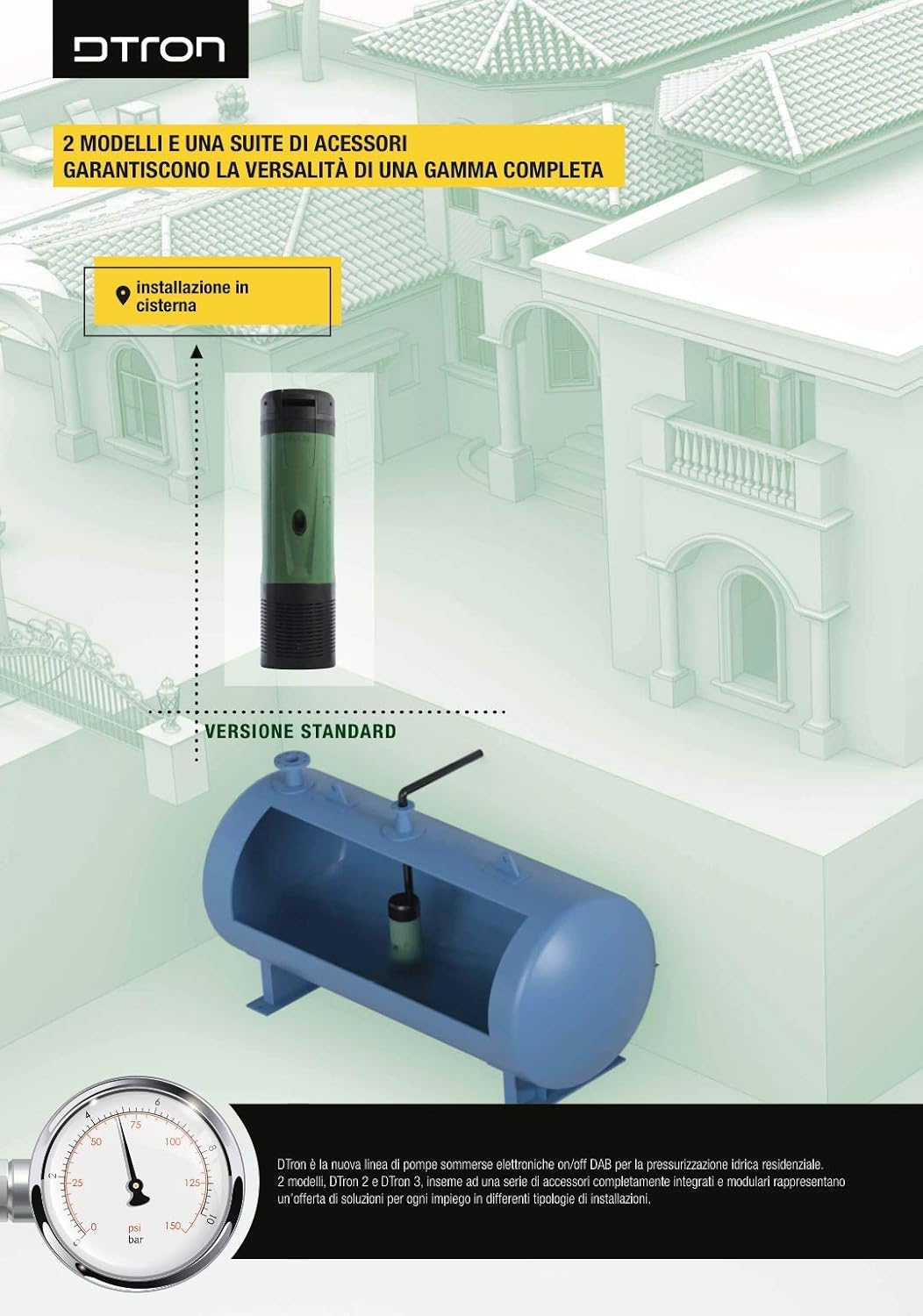 DAB DTRON3 35/120 M-A 0,80 HP Elektronische Tauchpumpe 7" für sauberes Wasser Brunnen Tanks Regenwas