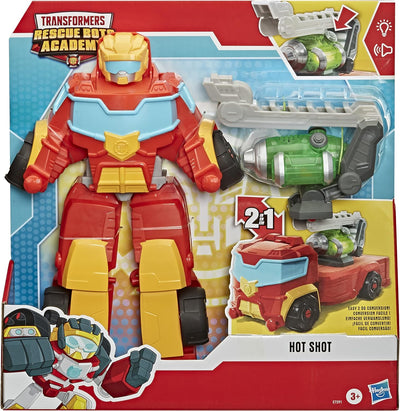 Transformers Rescue Bots Academy Rescue Power Hot Shot verwandelbarer Roboter, Action-Figur mit Lich