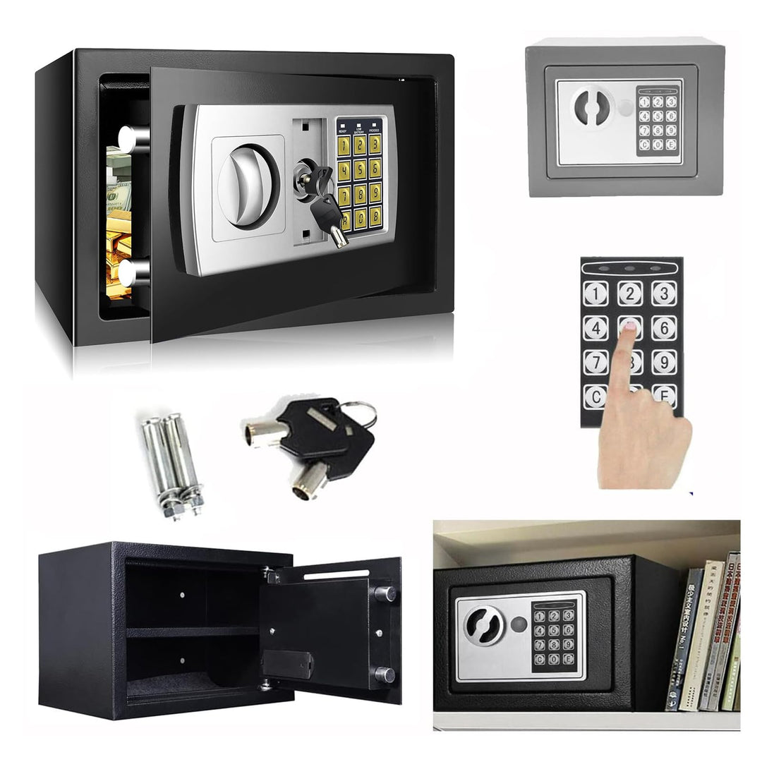Mini Tresor für Zuhause 8.5L Tresor Feuerfest Wasserdicht Elektro Safe Mit Notschlüssel Home Office