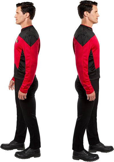 Deluxe Star Trek The next Generation Kostüm Uniform rot rote Trekkiuniform Trekki mit Rangabzeichen