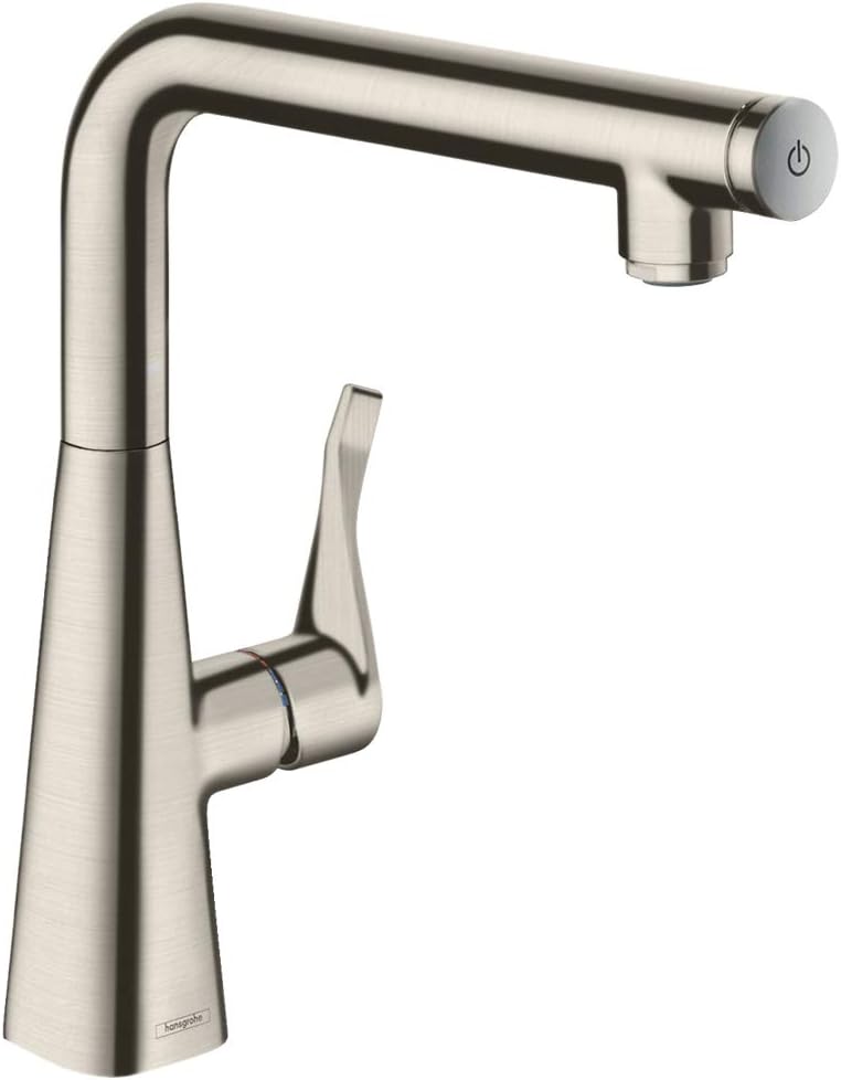 hansgrohe Metris Select Einhebel-Küchenarmatur, Komfort-Höhe 260 mm, Edelstahl Finish ohne Schlauchb