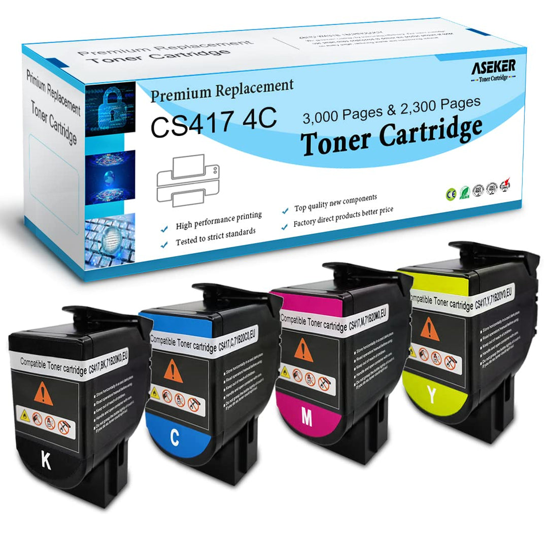 ASEKER Kompatibler Tonerkartusche für Lexmark CS317dn CX317dn CS417dn CX417de CS517de CX517de Drucke