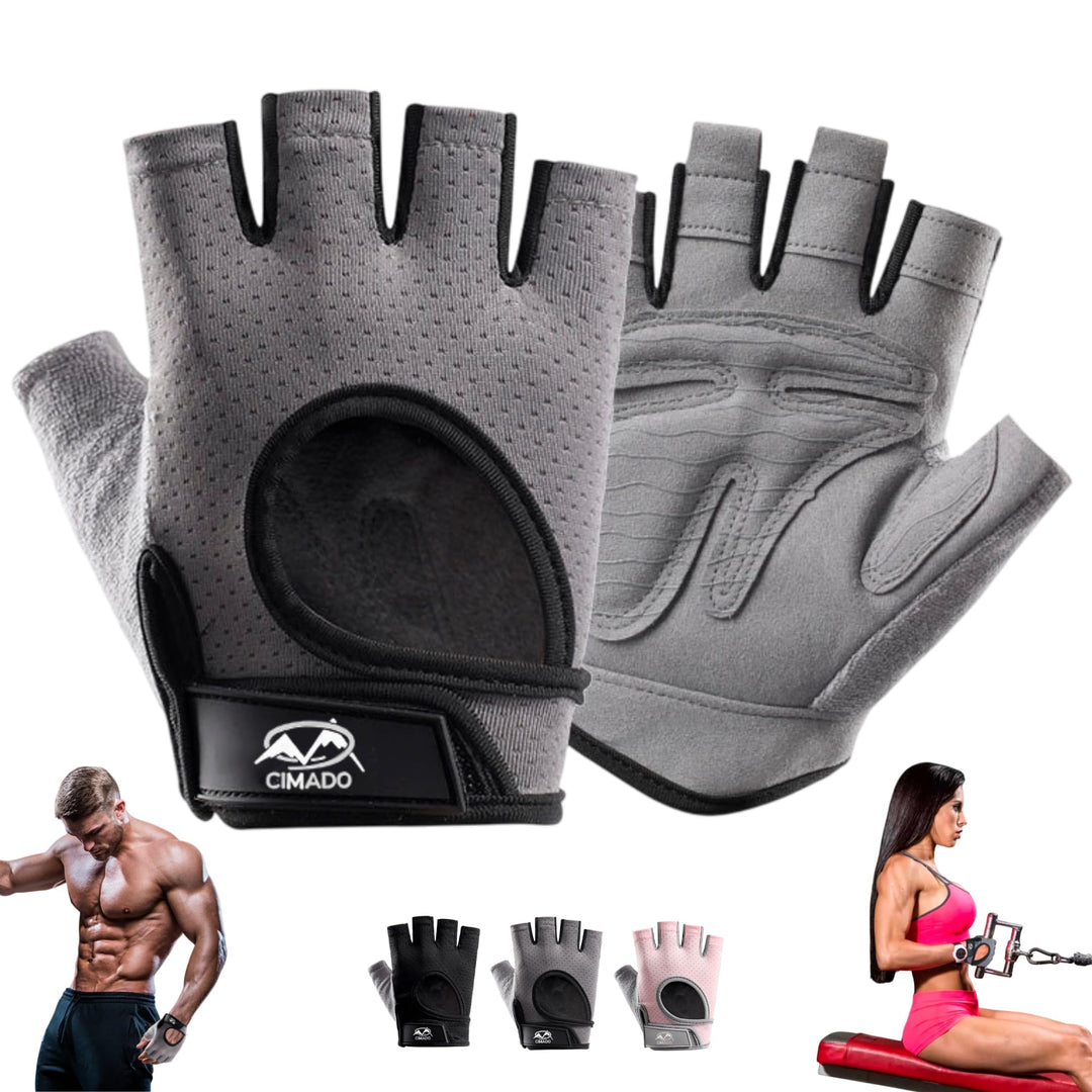 CIMADO® Fitnesshandschuhe | Crossfit-Handschuhe für Damen und Herren, atmungsaktiv, rutschfest und g