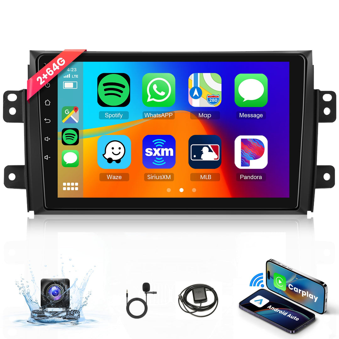 2G+64G Android Autoradio für Suzuki SX4 2006-2013 FIAT Sedici 2005-2014 mit Carplay Android Auto, Ri