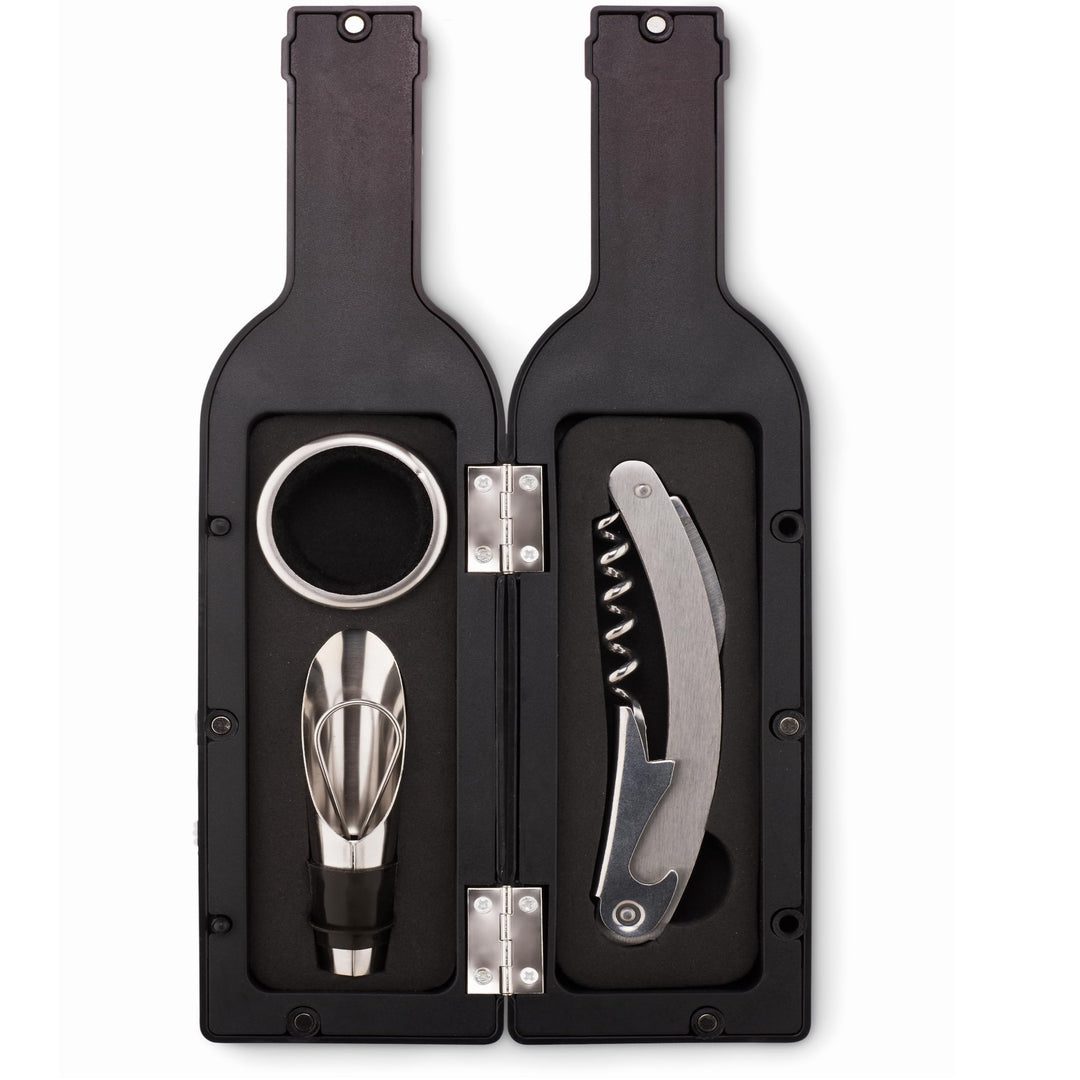 Luxus Wein Flaschenöffner Geschenkset - mit Magnetverschluss in Weinflaschen Design Korkenzieher Kel