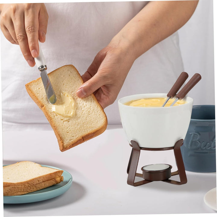 Schokoladen-Fondue-Becher, Keramik-Fondue-Becher mit 2 Gabeln, wiederverwendbarer Schokoladenschmelz