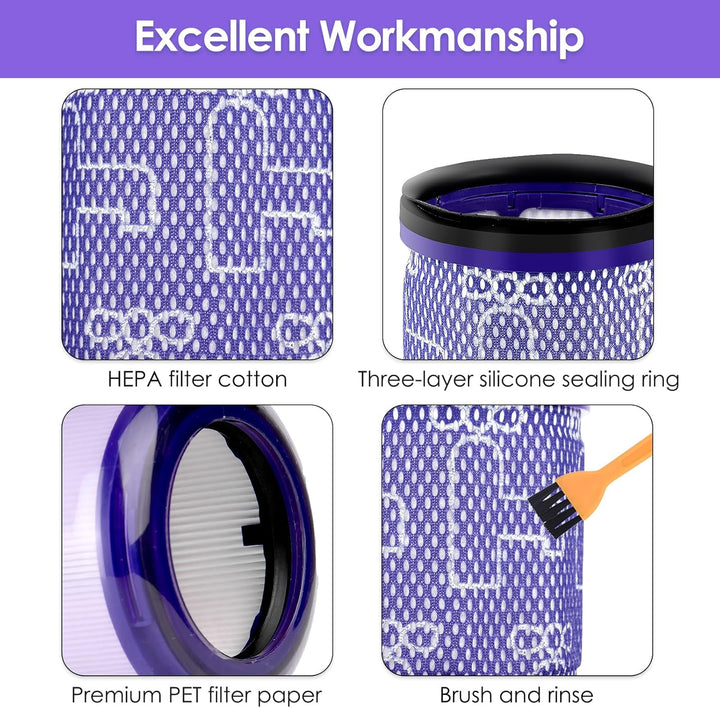 (5 Stück) V12 Slim Detect Slim Ersatz HEPA Filter für Dyson V12 Detect Slim Absolute/Complete/Motorh