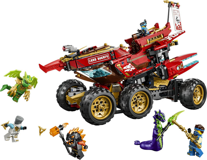 LEGO NINJAGO Wüstensegler - 3-in-1 Ninja-Spielset, umwandelbar in fliegendes Boot, Auto & Motorrad -