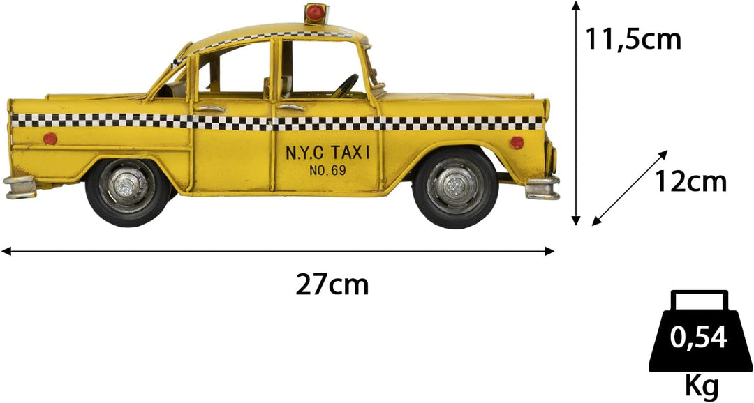 Moritz Blech-Deko Auto Taxi gelb Blechdekoration Blechmodell Modellauto Retro Sammlerstück Vintage D