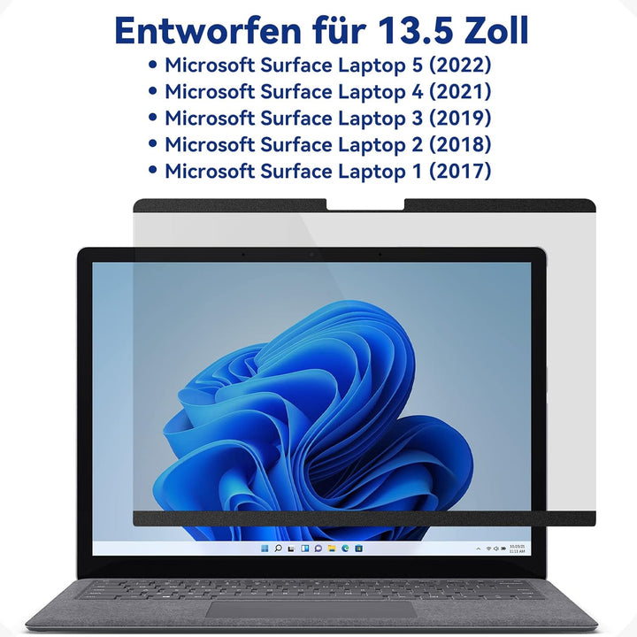 Magnetischer Blickschutzfilter Kompatibel Mit 13.5 Zoll Surface Laptop 5/4/3/2/1, Abnehmbar Anti Gla