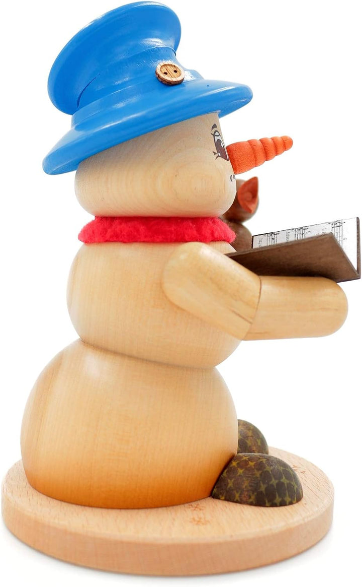 Kuhnert - Erzgebirgische Holzkunst Räuchermann Räucherfigur Schneemann 19cm - Sänger, Sänger