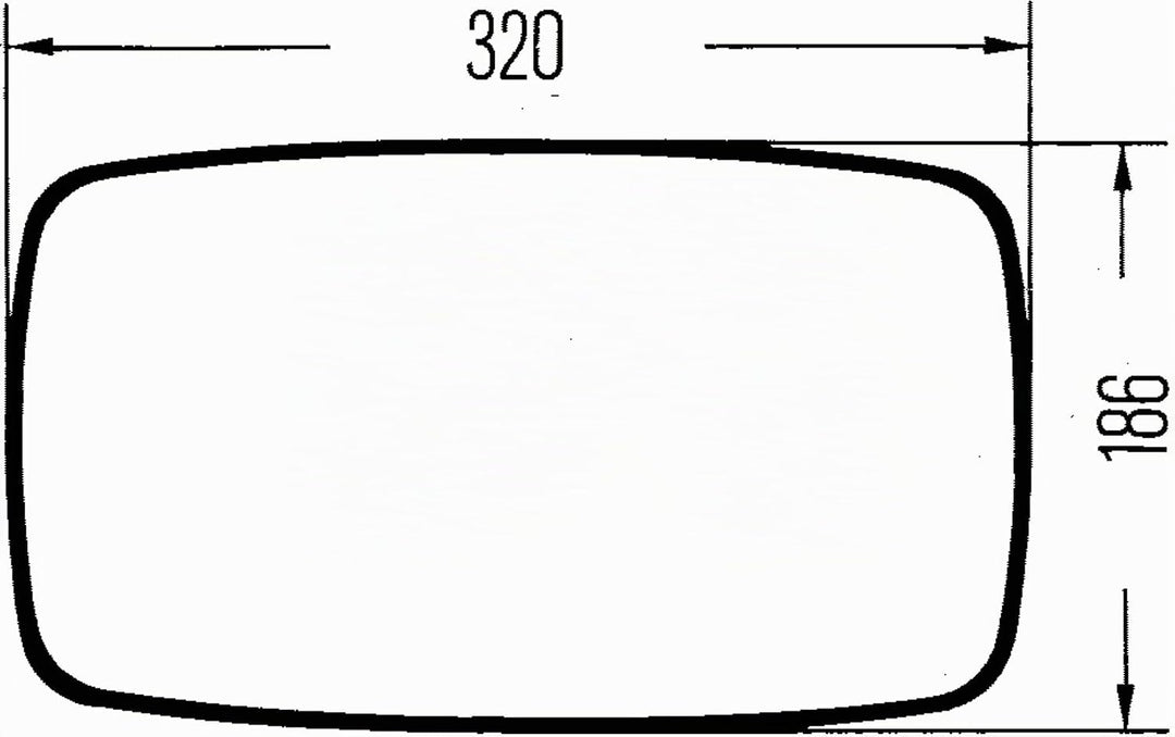 HELLA - Aussenspiegel - Kunststoffgehäuse - schwarz - Breite: 186/22mm - Höhe: 320mm - beidseitig -