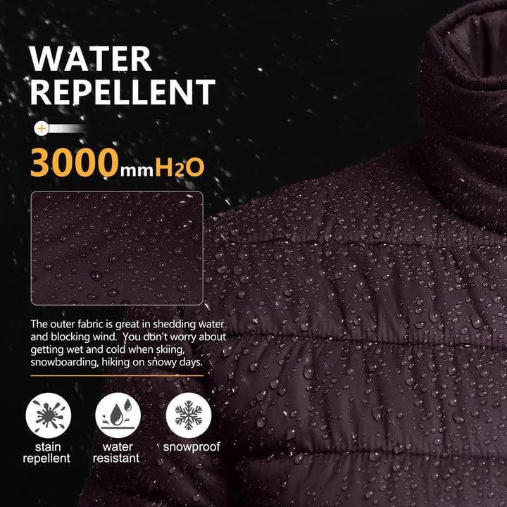 Outdoor Ventures Damen Steppjacke Leichte Warme Packbare Übergangsjacke Puffer Jacke für Frauen Gefü