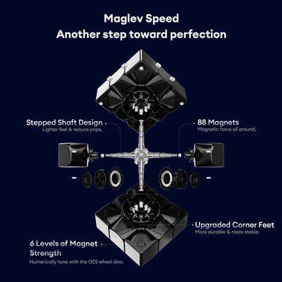 GAN 13 Maglev Magnetischer Speed Cube 3x3 Frosted Coated, Magnets Zauberwürfel 56 mm, GAN 2022 Flagg