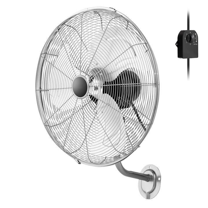 GOPLUS Wandventilator, 51cm oszillierender Ventilator, 85°Oszillation & 30°Neigung, 3 Geschwindigkei