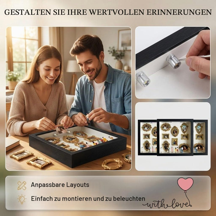 DIY Mini Museum Bilderrahmen, Mini Bilderrahmen Vintage Menschen Figuren Museum Silhouette Box, Foto