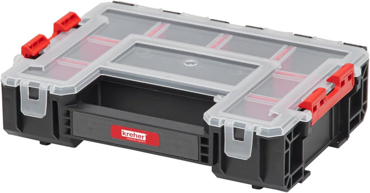 Set: 2 x Sortimentskasten Organizer mit variablen Einteilern und seitliche Verriegelung von Kreher,