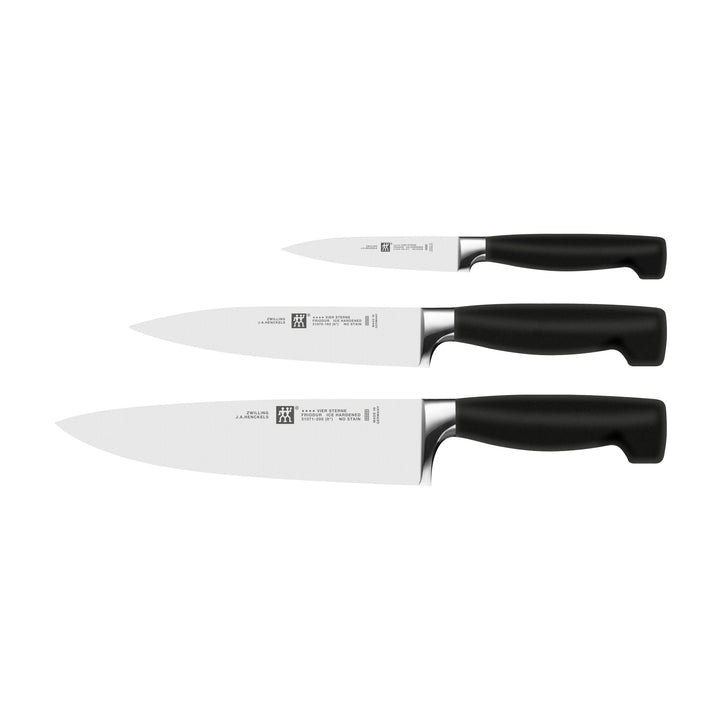 ZWILLING 1002238 Messer-Set, 3-tlg., Spick-/Garniermesser, Fleischmesser, Kochmesser, Rostfreier Spe
