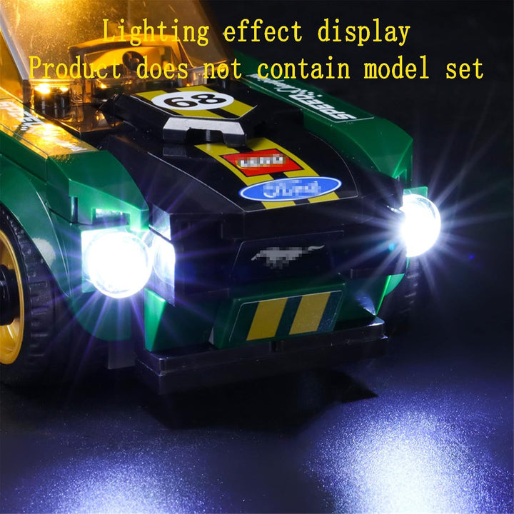 GEAMENT LED Licht-Set Kompatibel mit Lego 1968 Ford Mustang Fastback Speed Champions 75884 Bausteine