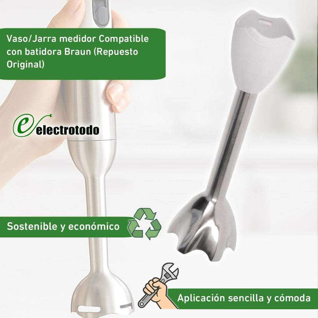 Arm / Fuss aus Metall, kompatibel mit Standmixer Braun Minipimer 5 und Multiquick 7 – Original-Ersat